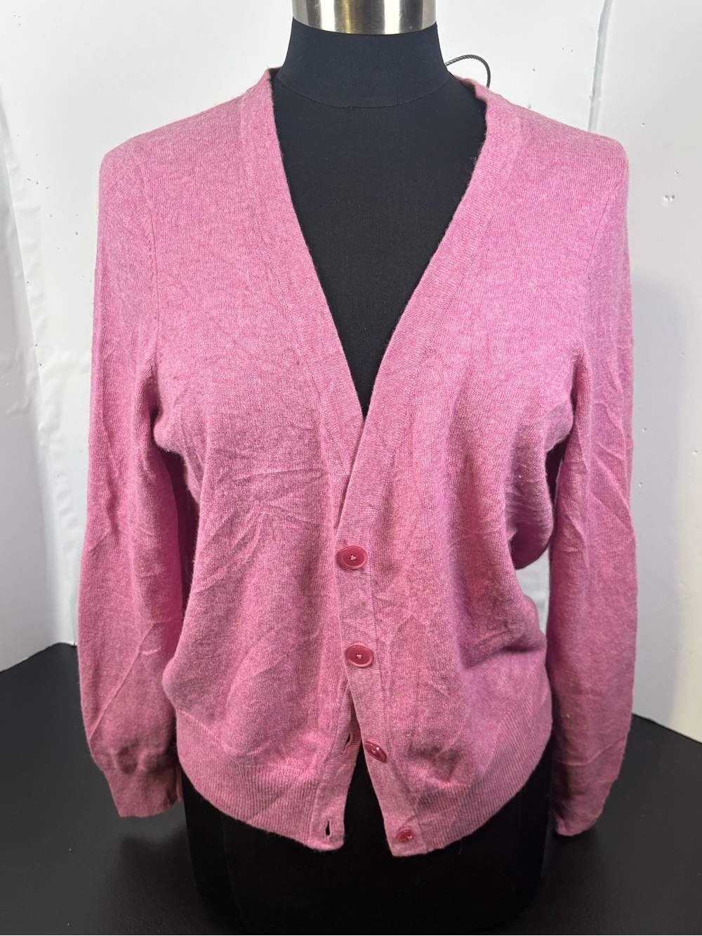 Talbots Pink V-Neck Button Front Cardigan